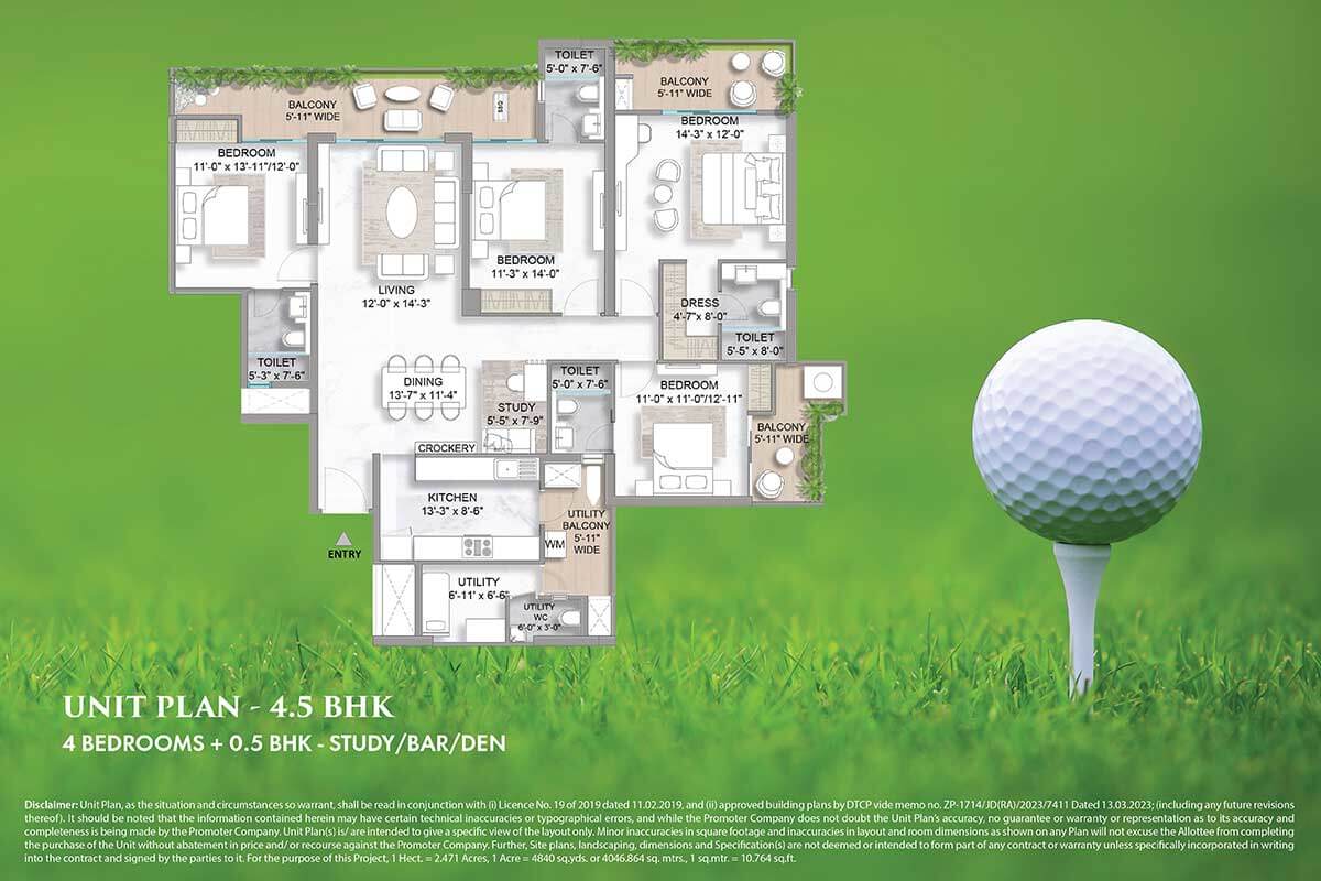 4.5 BHK Floor Plan
